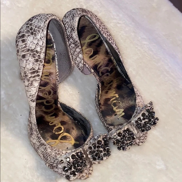 Sam Edelman studded rhinestone  bow Lorna heels 10 - Picture 11 of 13